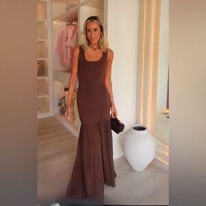 🆕(NWT) ZARA Bloggers Fav Knit Combination Maxi Dress. Brown. Size SMALL